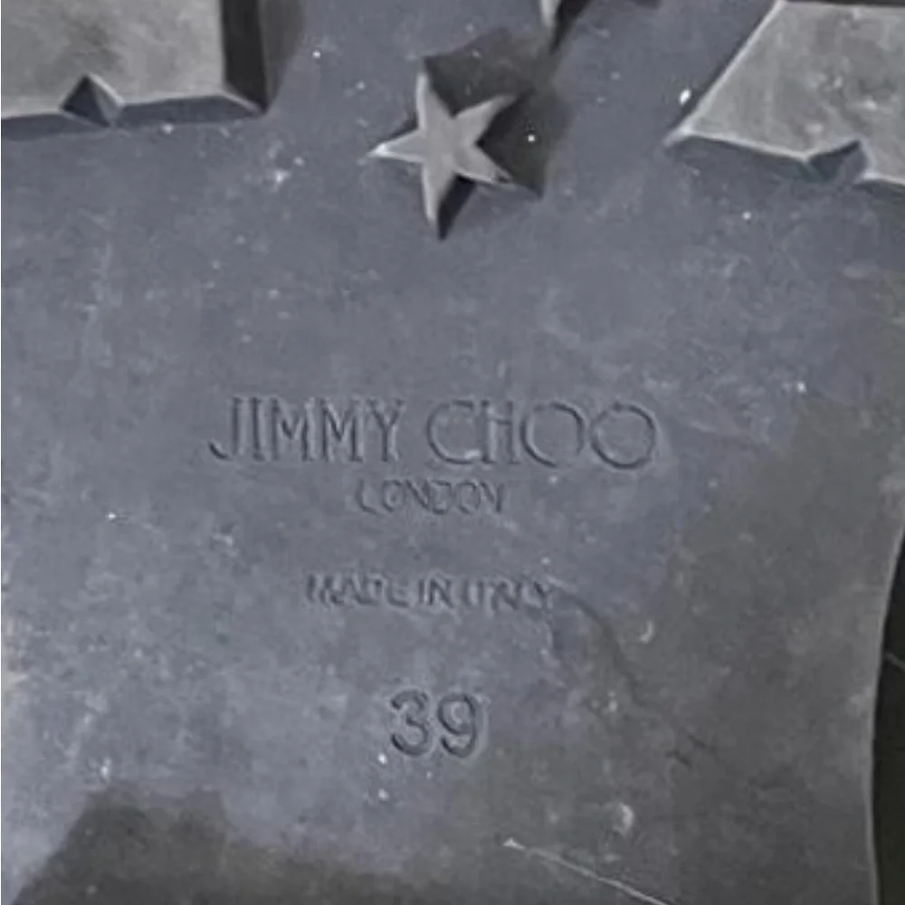 JIMMY CHOO Black Leather Biker Boots - Picture 9 of 9